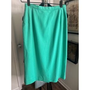 Vintage Talbott Emerald Green 100% Wool Pencil Skirt NWT Style 511 Size 11-12